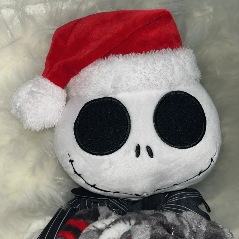 🆕 Nightmare Before Christmas Jack Skellington Plush Doll & Throw Holiday Santa